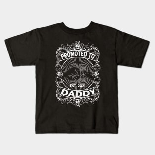 Promoted to Daddy 2021 Soon to be Grandfather Dad Baby Gift Kids T-Shirt